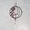 Porta vela Jaula hoja colgante esfera hierro y caireles Premium-6-chapadeco.com