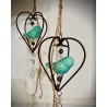 Colgante hierro corazón completo c/pajarito cerámica aqua-2-chapadeco.com