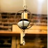 Porta vela Jaula colgante cerámica crudo hierro y caireles Premium-15-chapadeco.com