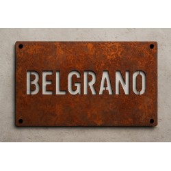Cartel con nombre hierro oxidado real 17x30cm-1-chapadeco.com