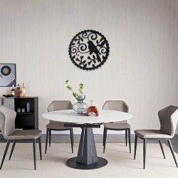 Mandala pajarito 60cm chapa color negro para colgar