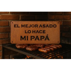Cartel de chapa EL MEJOR ASADO-2-chapadeco.com