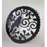 Mandala pajarito 40cm chapa color negro para colgar