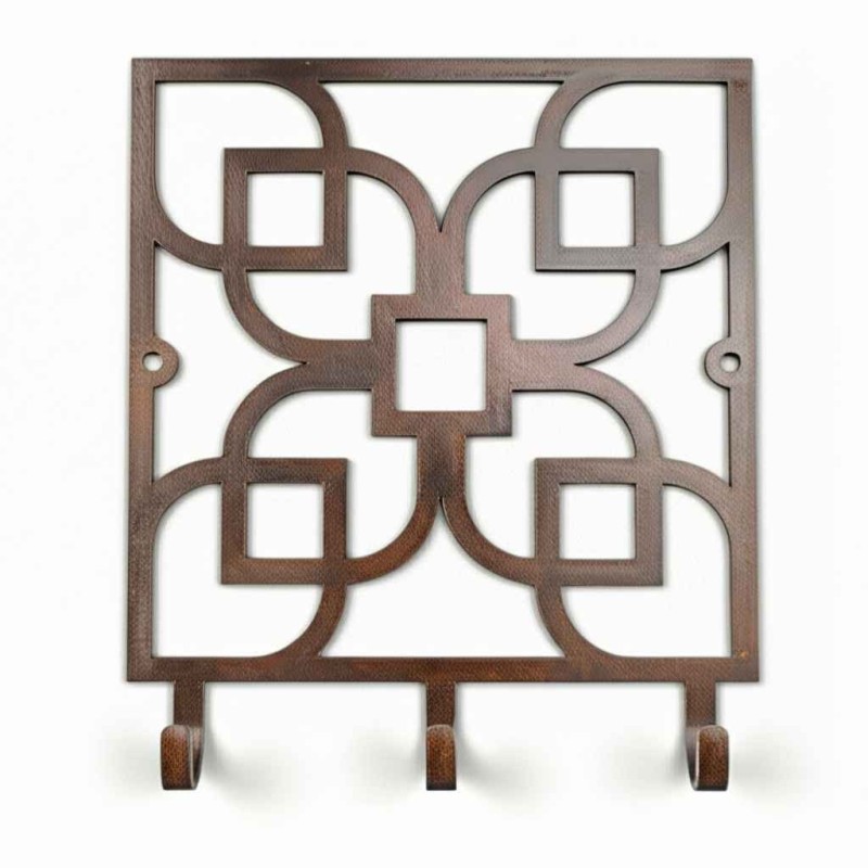 Perchero mandala cuadrada chapa oxido vintage