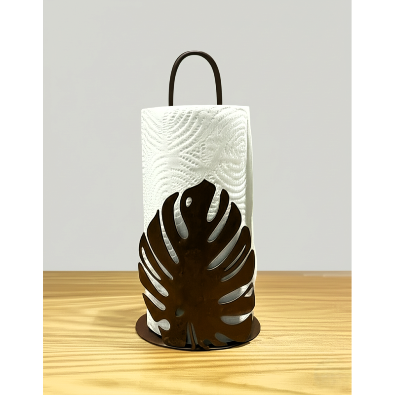 Portarollo monstera para rollo de servilletas oxido vintage