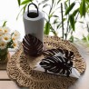 Combo servilletero + portarollo monstera chapa oxido vintage