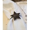 6x Anillos servilleteros estrellas bronce premium