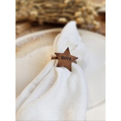 6x Anillos servilleteros estrellas cobre premium