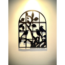 Friso ventana pajarito 60x45cm chapa oxido
