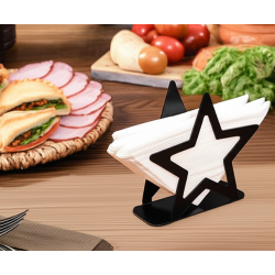 Servilletero forma estrella navidad negro
