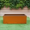 Porta maceta rectangular lisa 50x15 chapa oxido