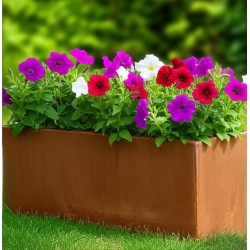 Porta maceta rectangular lisa 50x15 chapa oxido