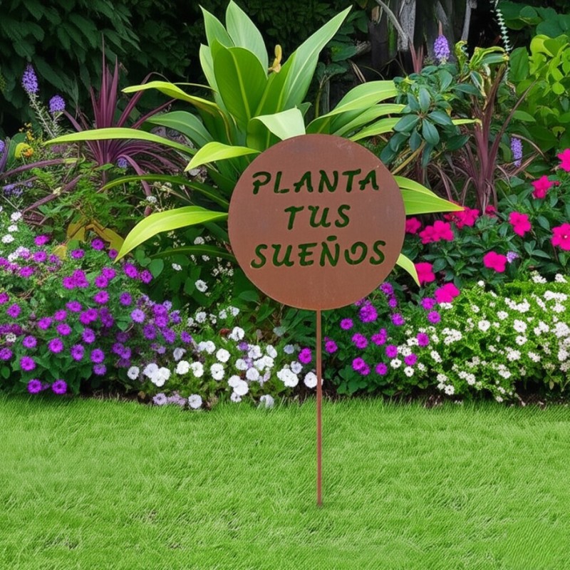 Pincho tutor Planta Tus Sueños chapa oxido Pincho tutor Planta Tus Sueños chapa oxido