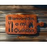 Cartel de chapa BIENVENIDOS A MI QUINCHO 50x25 tabla-1-chapadeco.com