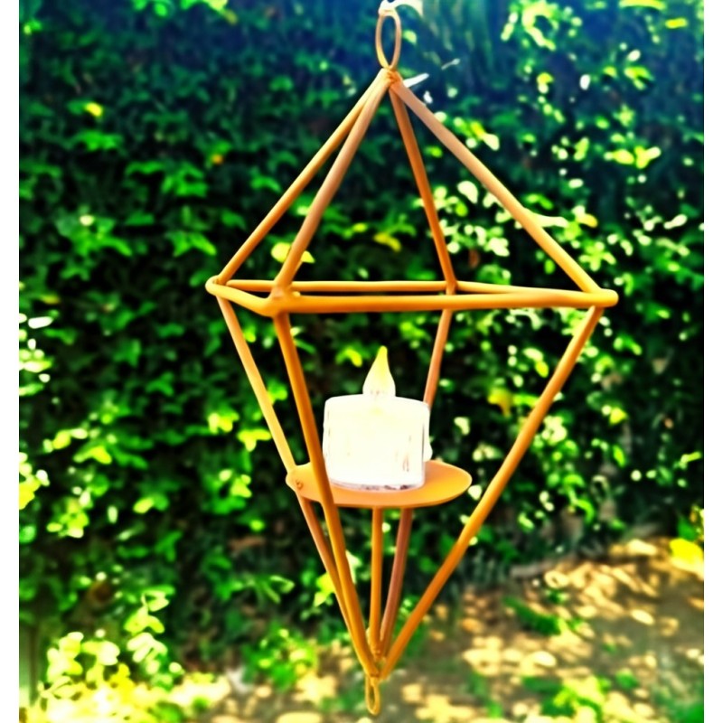 Diamante porta vela hierro oxido