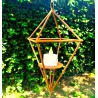 Diamante porta vela hierro oxido