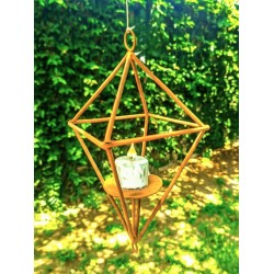 Diamante porta vela hierro oxido