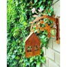 Comedero pajaros + soporte pared oxido