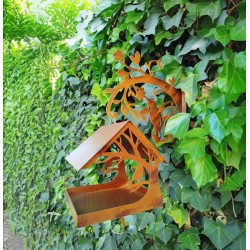 Comedero casita pajaros XL + soporte pared