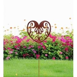 Pincho tutor Corazón mandala Calado chapa oxido