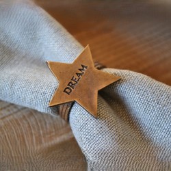 6x Anillos servilleteros estrellas cobre premium - 1