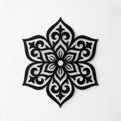 Mandala flor 6 puntas negra 40cm - 1