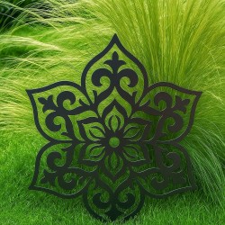 Mandala flor 6 puntas negra 40cm - 2