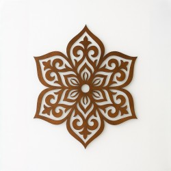 Mandala flor 6 puntas oxido 60cm - 1