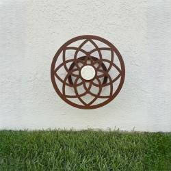 Portamanguera chico flor I oxido centro ceramica - 1