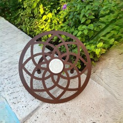 Portamanguera chico flor I oxido centro ceramica - 2
