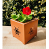 Mini macetero cubo calado oxido 10x10x10cm. - 1