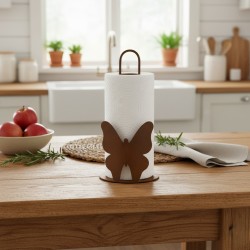 Portarollo mariposa para rollo de servilletas oxido vintage - 2