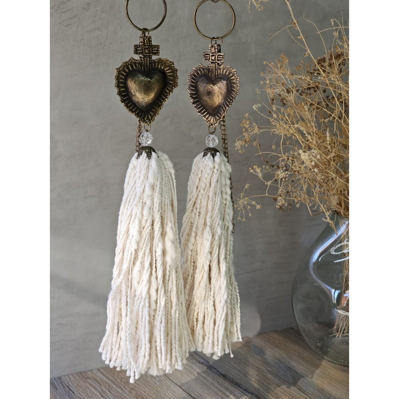 Borla metálica corazón mexicano bronce - 1