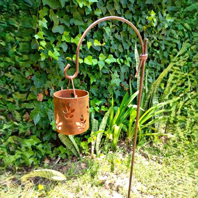 Mini fanal calado colgante + pincho gancho 1.50 hierro reforzado - 1