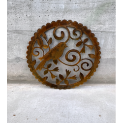 Mandala pajarito 60cm chapa oxido para colgar - 1