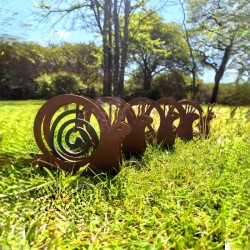 Set x3 Porta espiral forma caracol chapa oxido - 1
