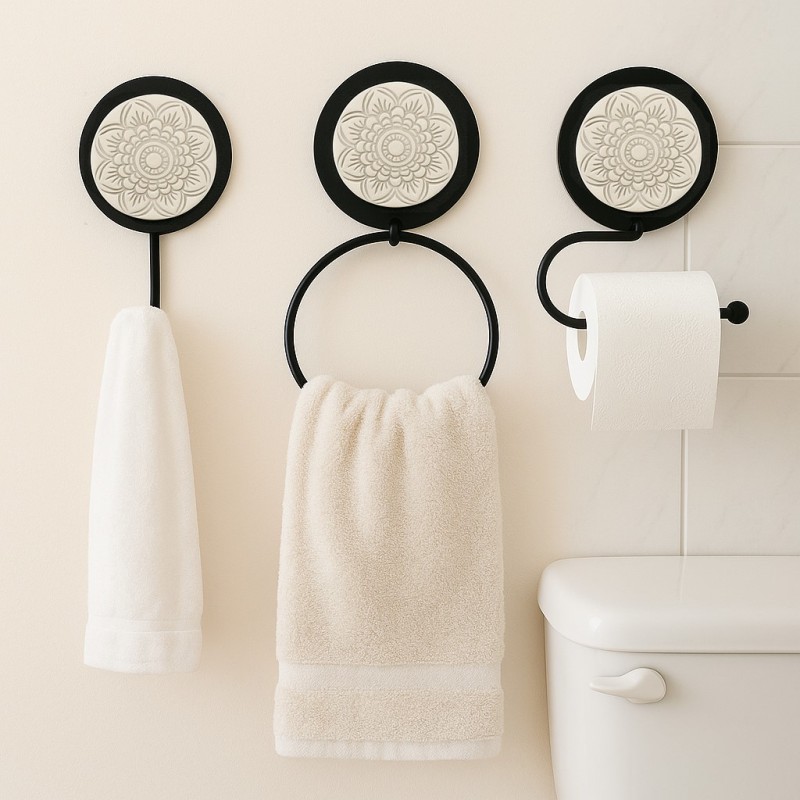 Set de baño con pieza cerámica - 1