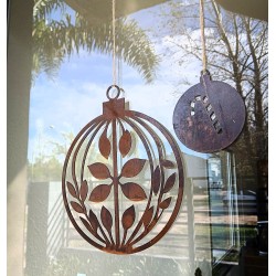 Figura esfera colgante 30cm. calada navidad - 2