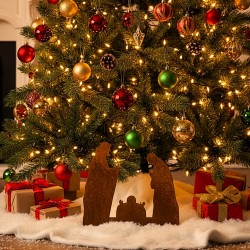 Sagrada familia pesebre de apoyo 25x21cm chapa oxido - 2