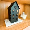 Casita grande chapa decorativa fanal porta vela negro - 1