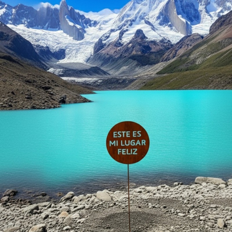 Pincho tutor Este Es Mi Lugar Feliz chapa oxido