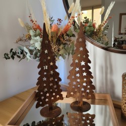 Pino arbolito de navidad 40cm Apoyo chapa oxido - 1