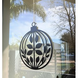 Figura esfera colgante 30cm. calada navidad negro - 1