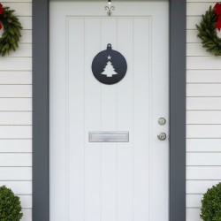 Figura esfera colgante 18cm. pino navidad negro - 1