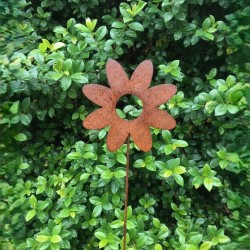 Pincho tutor Flor margarita chapa oxido - 1