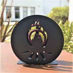 Porta espiral forma leño chapa negro