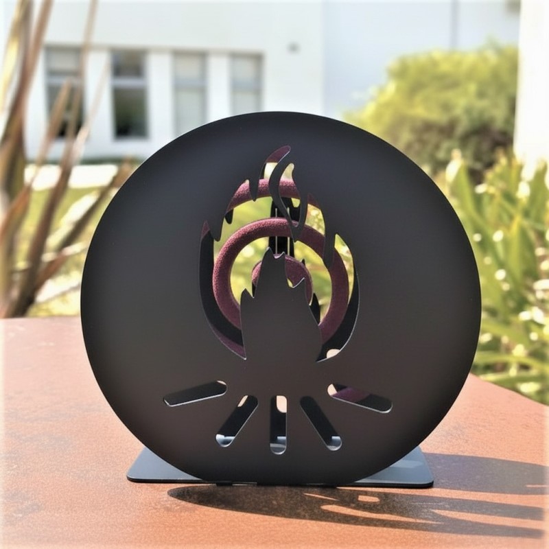 Porta espiral forma leño chapa negro