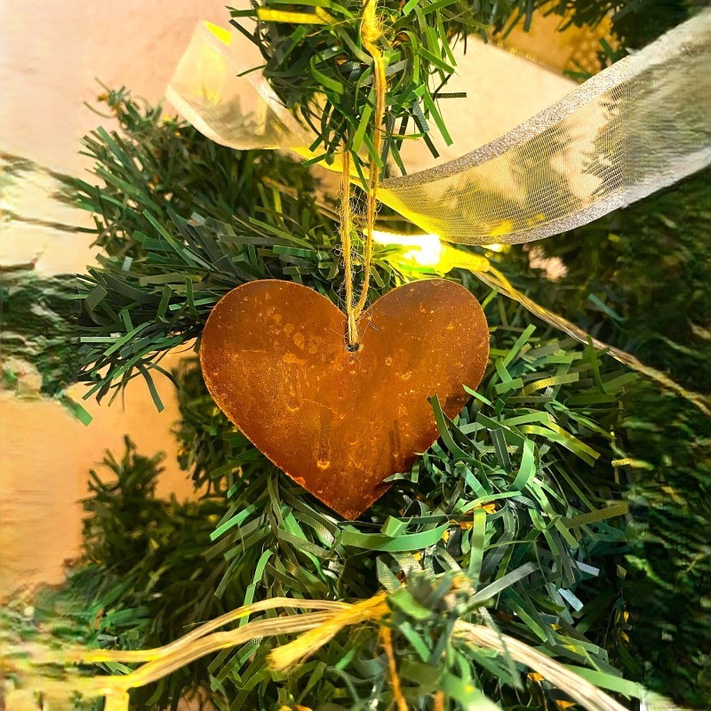 Figura colgante corazón chico 6x6 navidad - 1