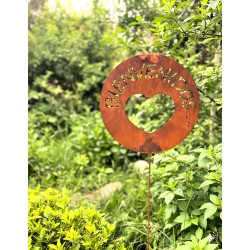 Pincho tutor Bienvenidos Corazón chapa oxido - 3