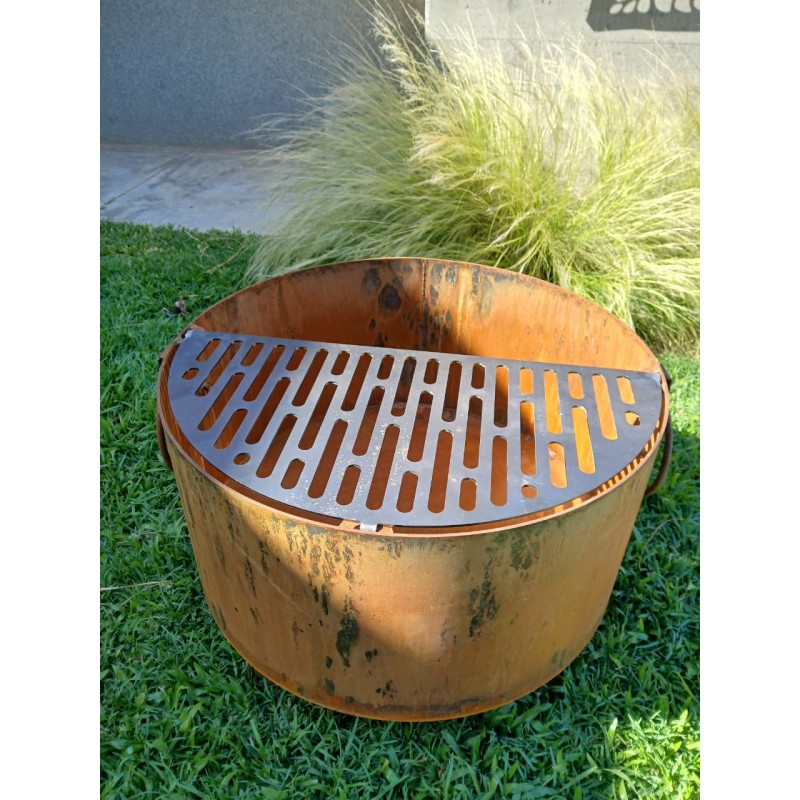 Fogonero 60cm Oxido + parrilla desmontable - 1